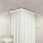 Folding Rod Shower Curtain Set