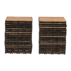 36 Pack Hardwood Patio Wood  12" × 12" Interlocking Patio Tiles