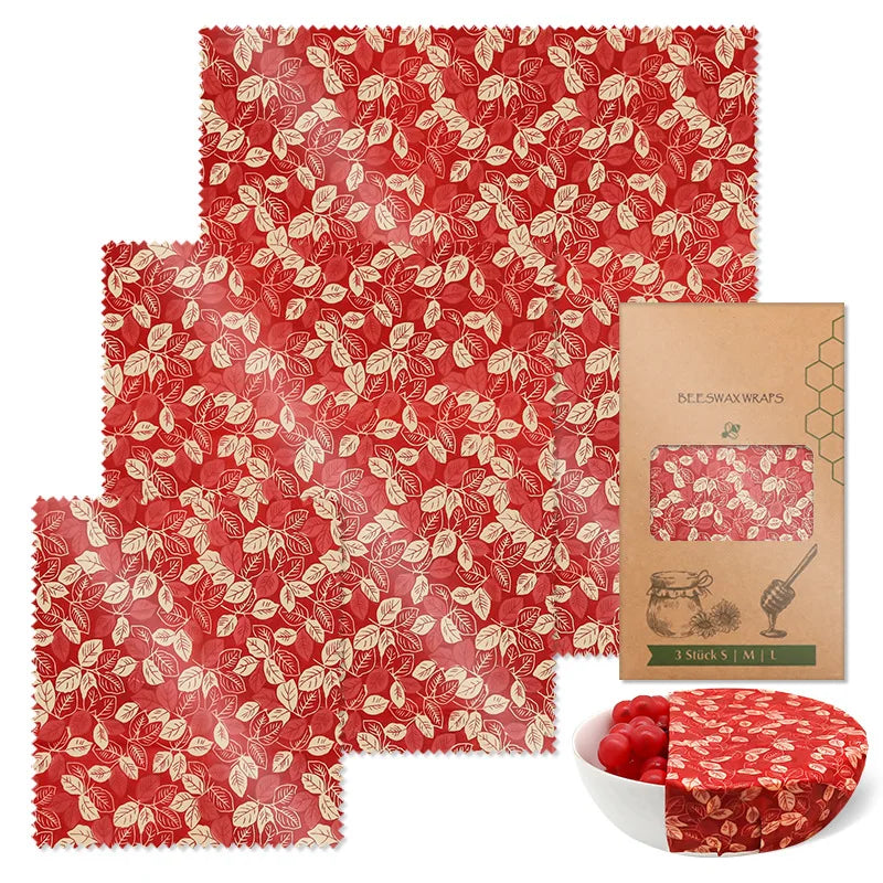 3PC/SET Beeswax Food Wraps, Reusable