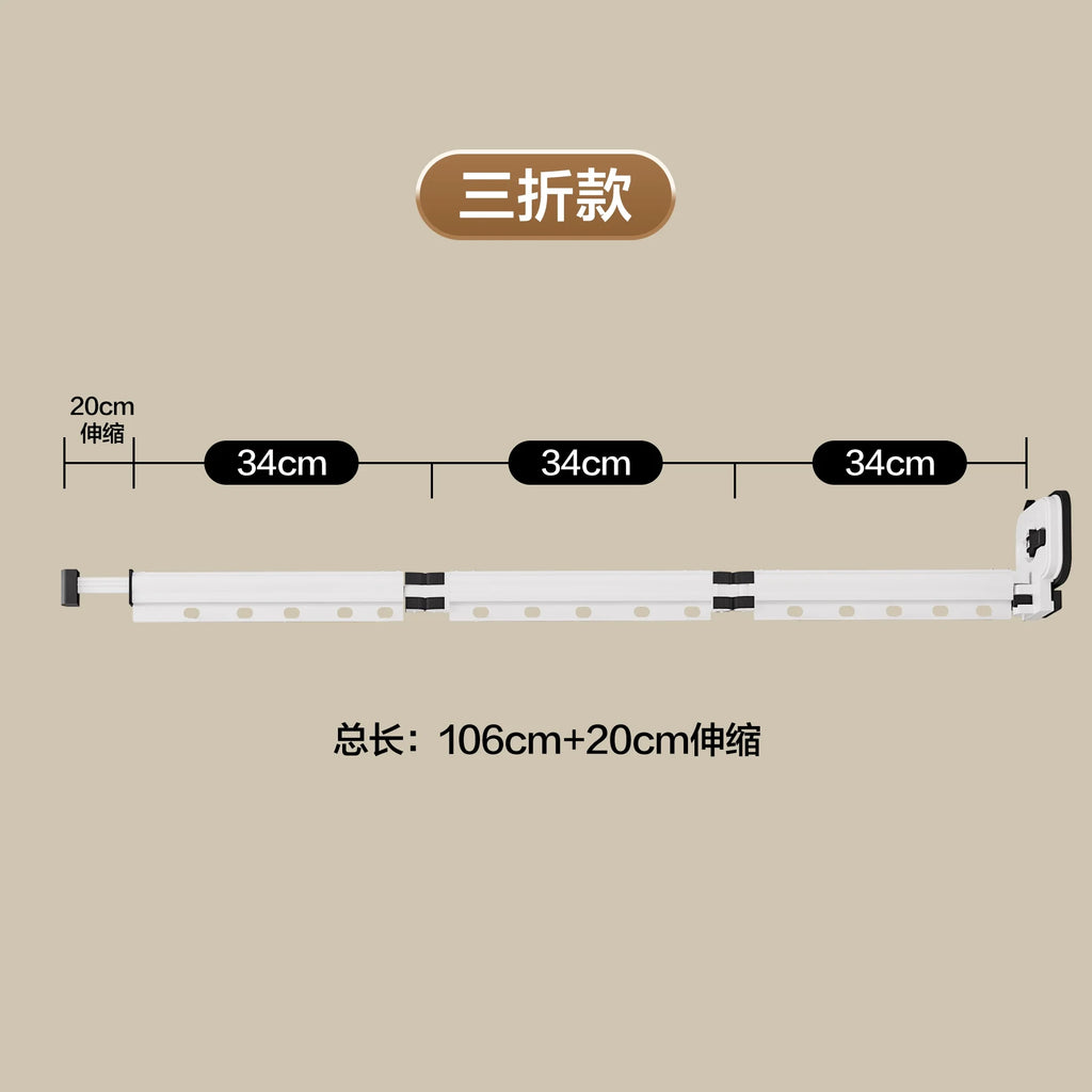 Shower Curtain Rod, Foldable