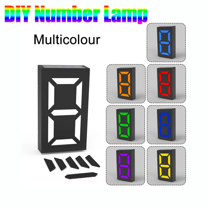 Solar Lights Black House Number