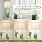 Glass Lamps(2 ) /3-Way Dimmable Touch