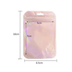 50pcs Holographic Zipper Small Food Storage