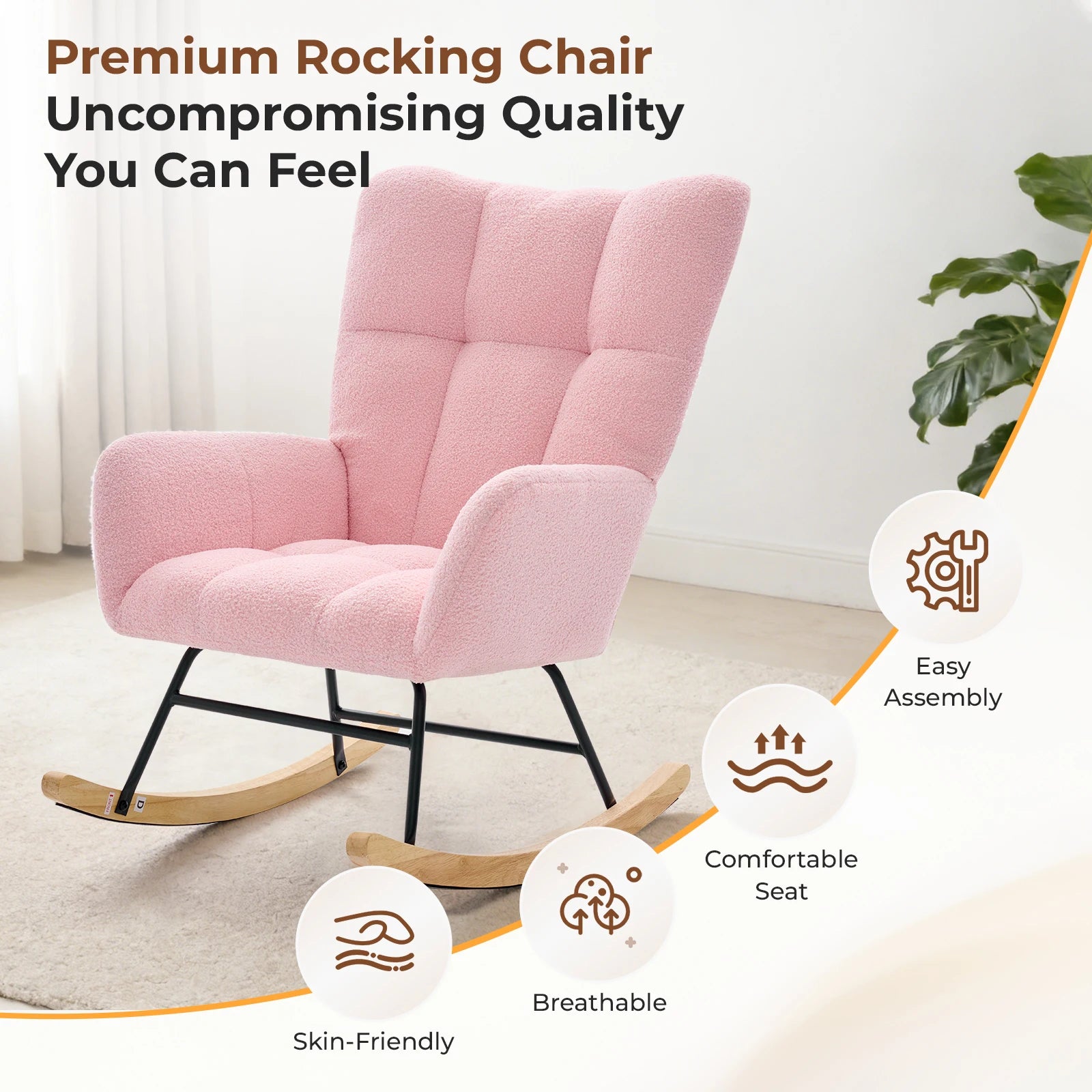 Teddy Upholstered Saucer Rocking Chair