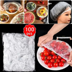 100pcs Disposable Plastic Food Storage Covers