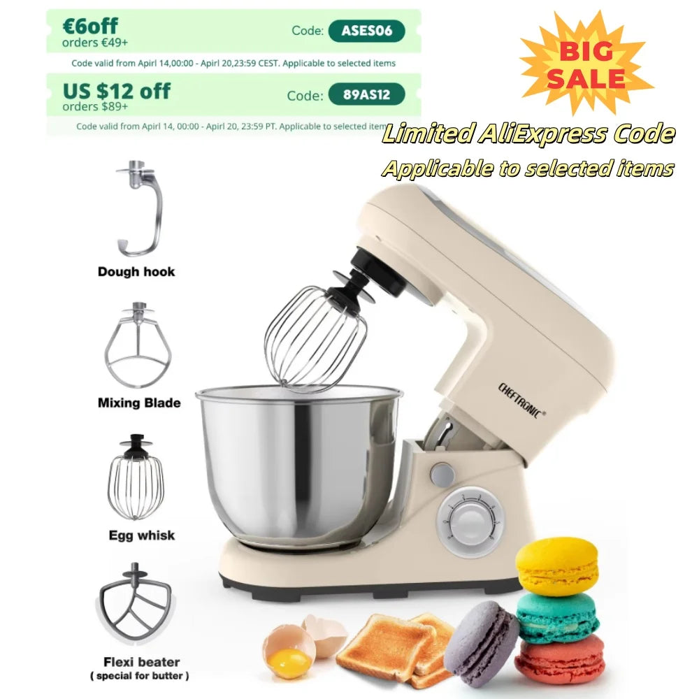 1pc,5Qt Tilt-Head Electric Stand Mixer