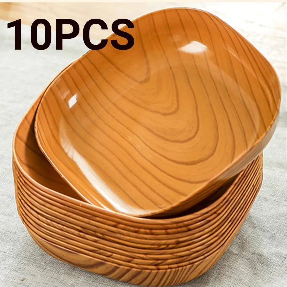10PCS Wood Grain Dish
