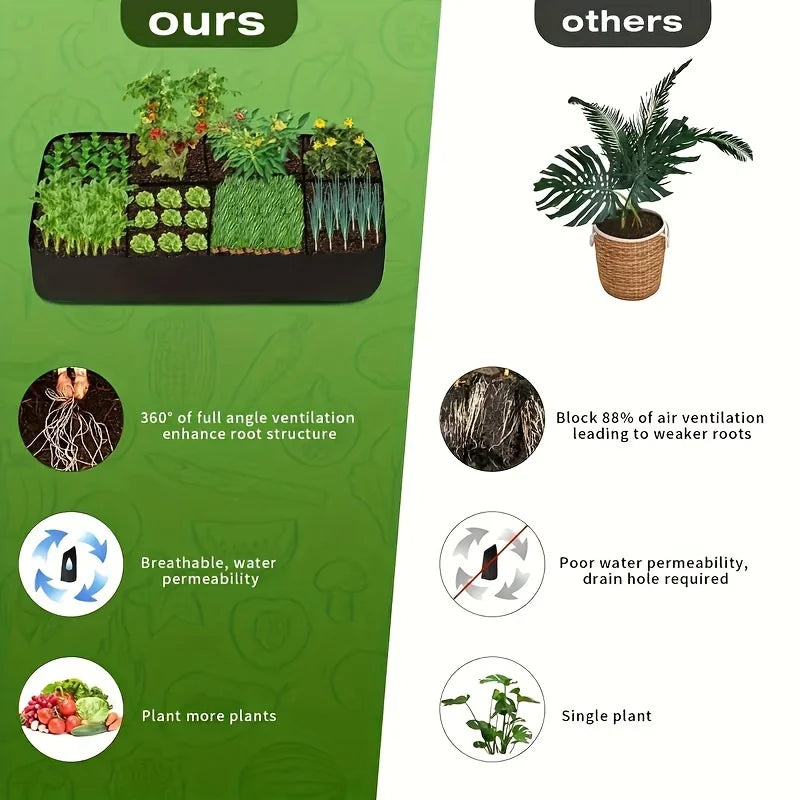 128 Gallon, 3x6FT Breathable Raised Beds