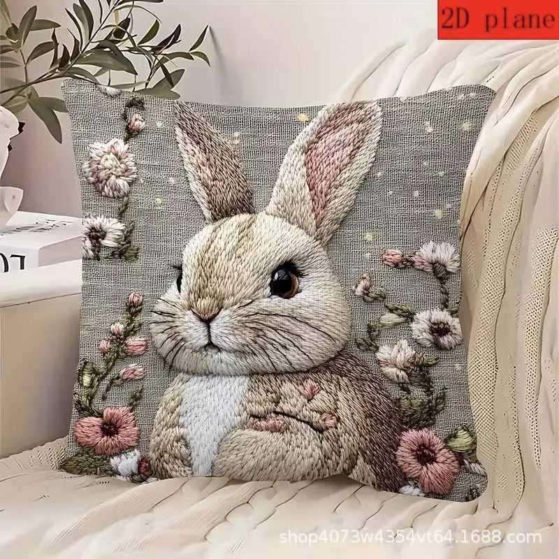 Adorable Three Rabbits Pillowcase