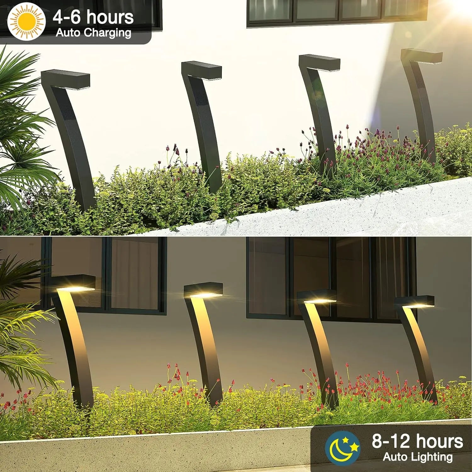 6/12 Solar Lights , 12 Hrs , Auto On/Off
