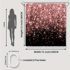 4pc black and pink shower curtain