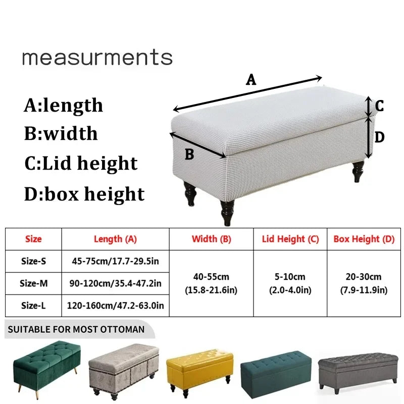 Velvet Storage Rectangle Ottoman