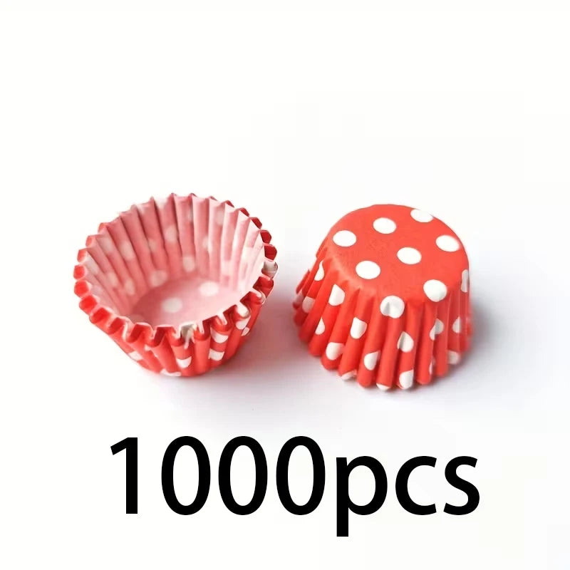 1000Pcs  Pattern Mini Cake Paper Liners