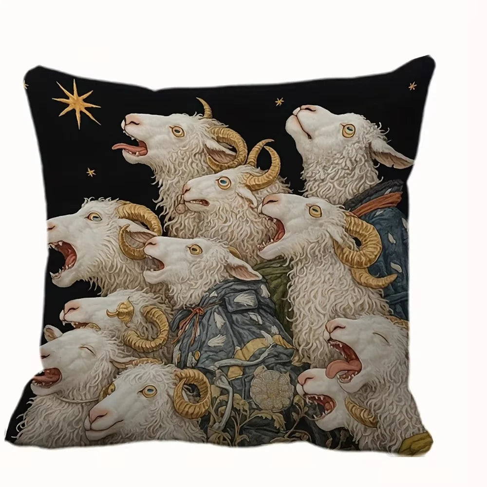 Fantasy Goat Print Pillow Case