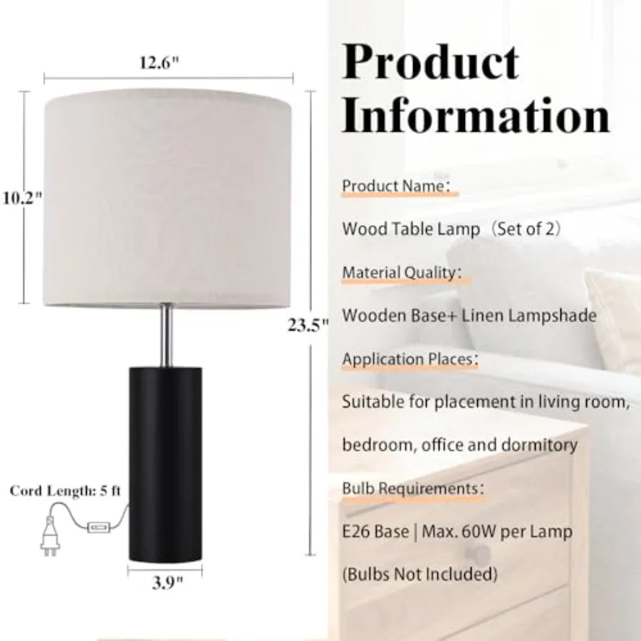 23.5" Wood Lamps(2)