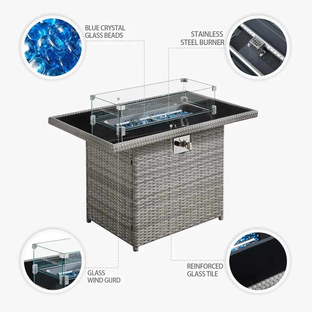 6-Piece Set, Pit,6000BTU Heater