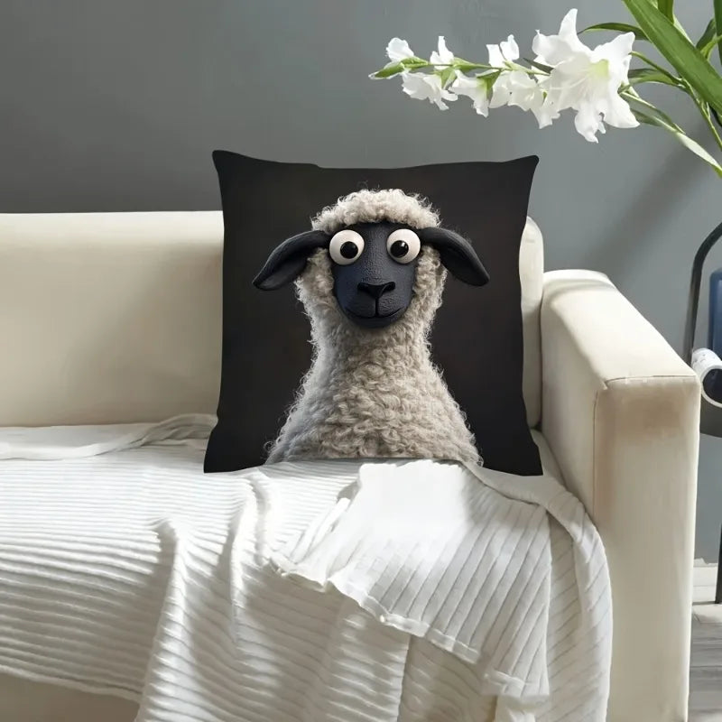 Cute Cartoon Sheep Pillow Cover