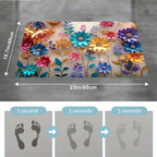 1pc multi-color floral bathroom mat, anti-slip