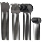 24pcs Stainless Steel Tableware Set