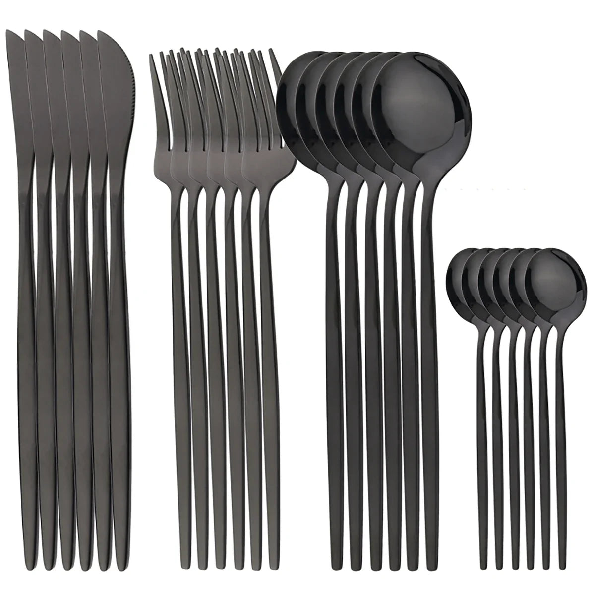 24pcs Stainless Steel Tableware Set
