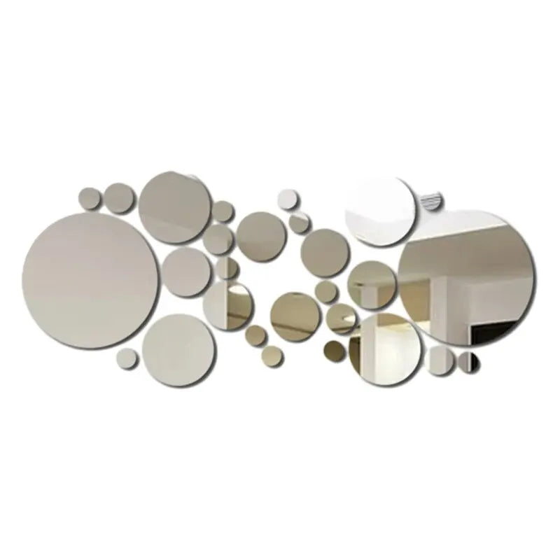 26 PCs  Acrylic Mirror Wall Sticker, round
