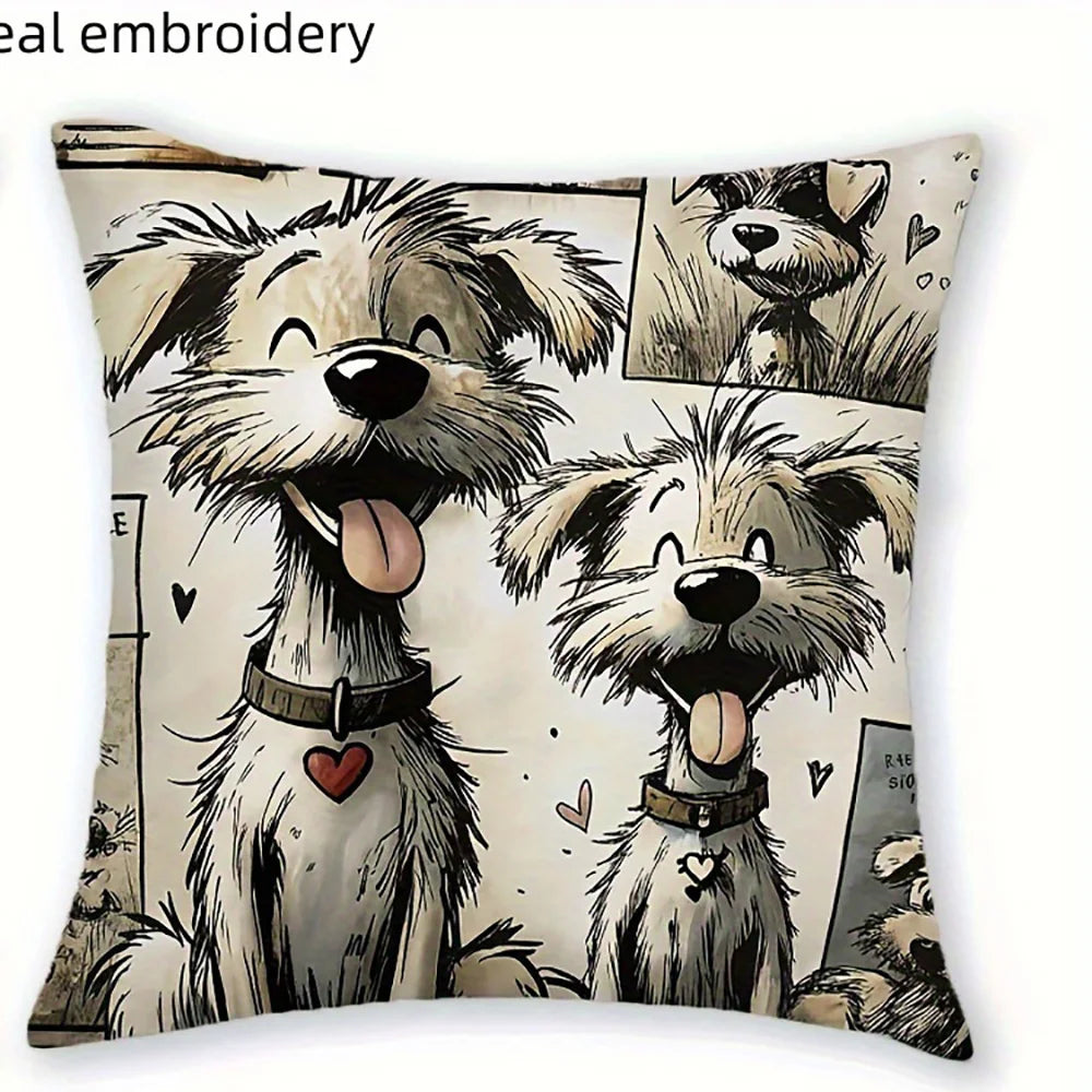 1/4pcs Dog-Patterned Pillowcases