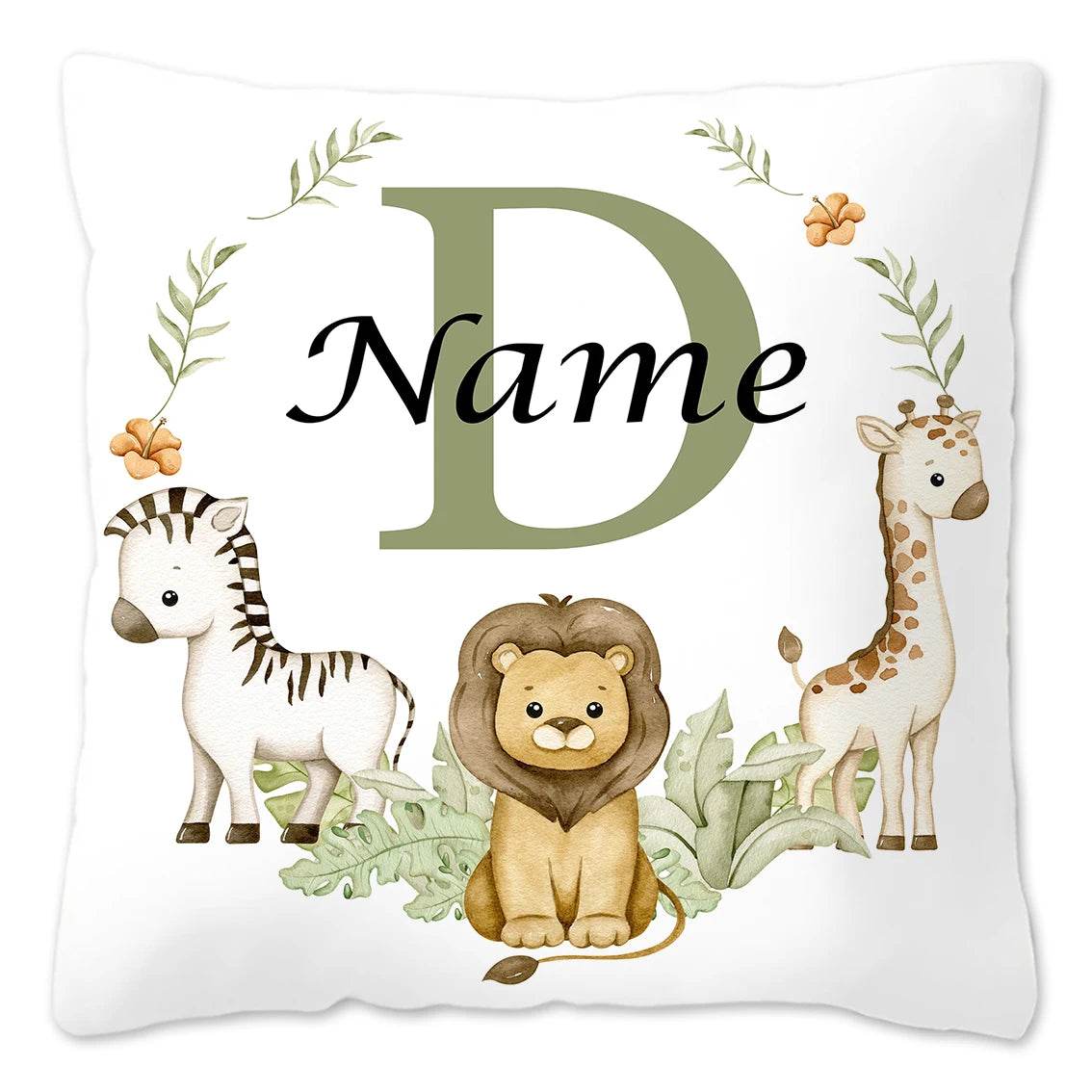 Animal with Name Pillow Case, Personalized