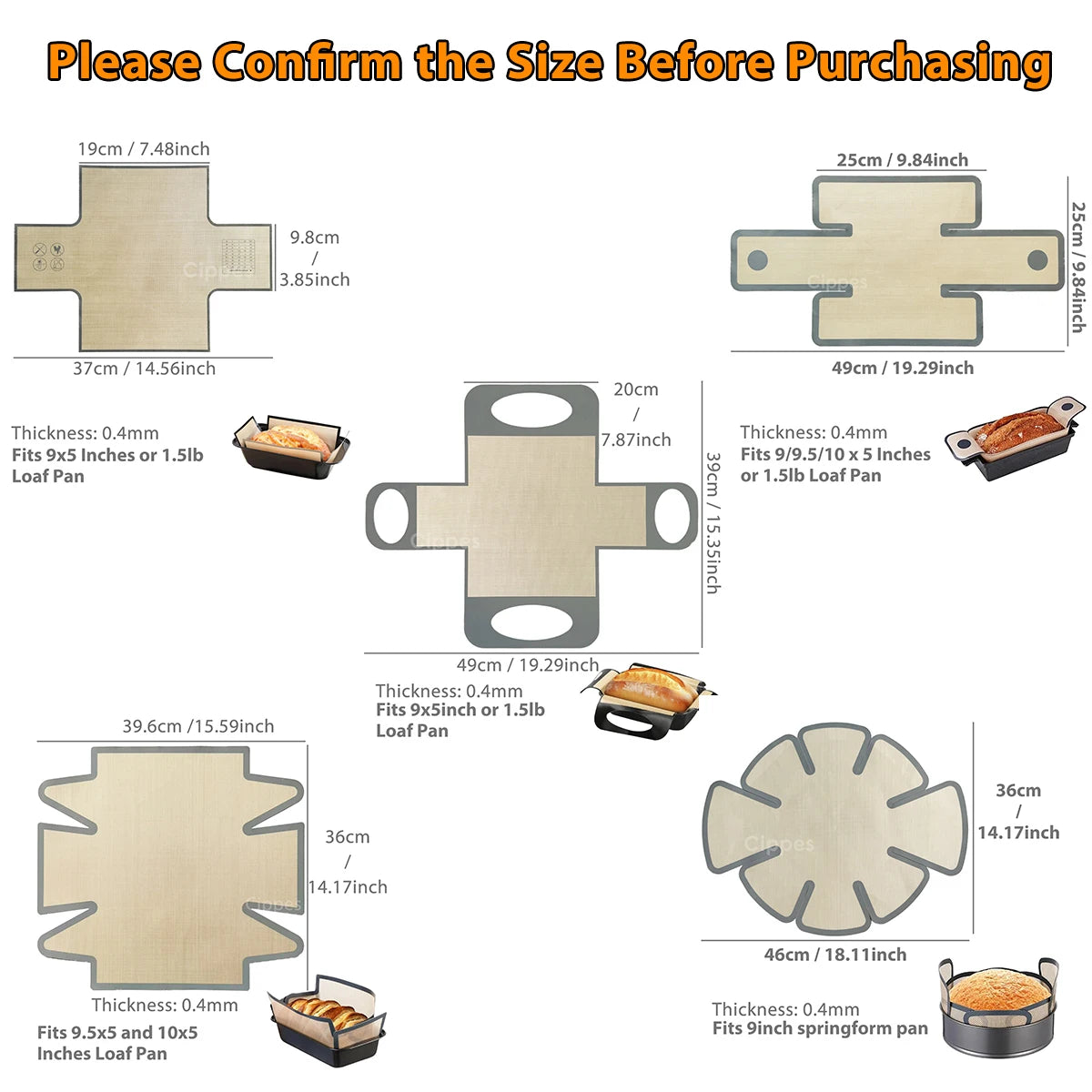 Silicone Loaf Pan Liners, Reusable