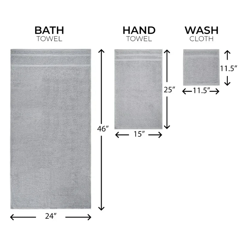10 Piece Towel Set, Grey