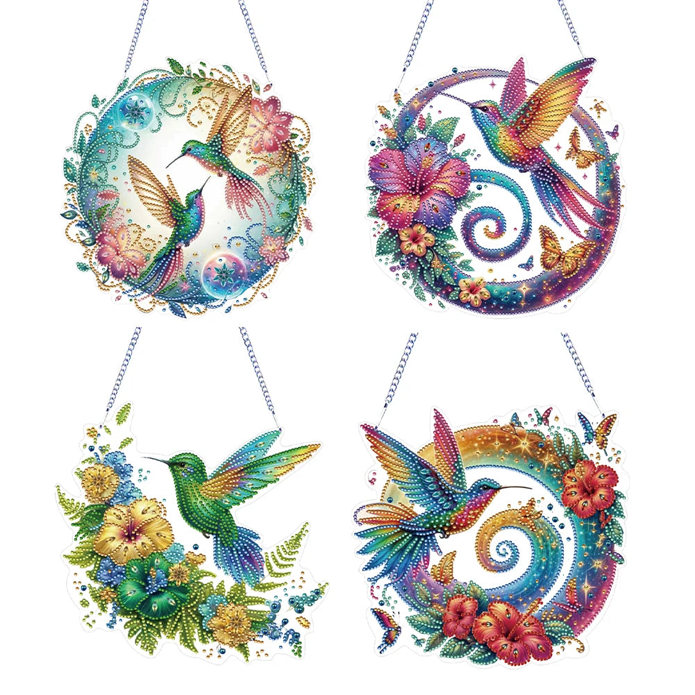 Flat Hummingbird Hanging Diamond Art Kit