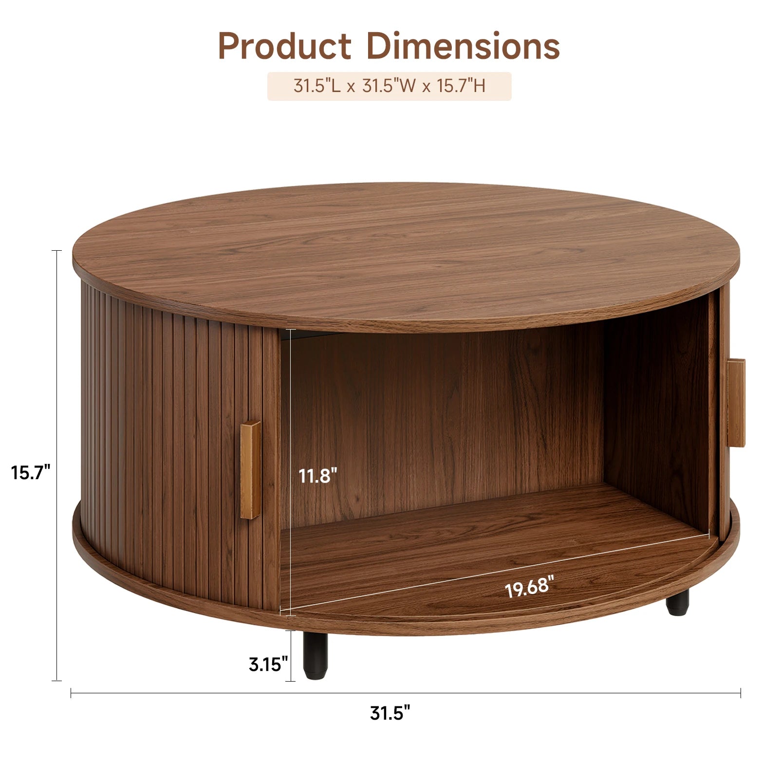Round Coffee Table with Storage