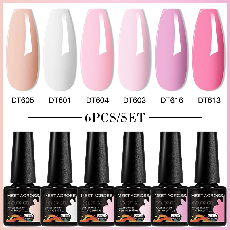 6pc Nail Gel Polish Set