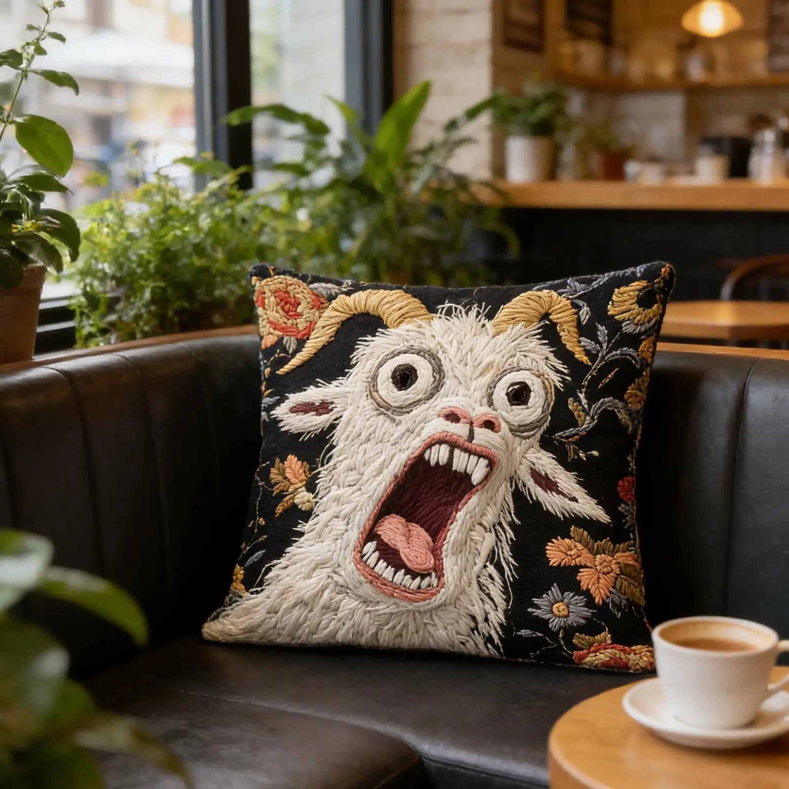 Screaming Goat Pillow Cover