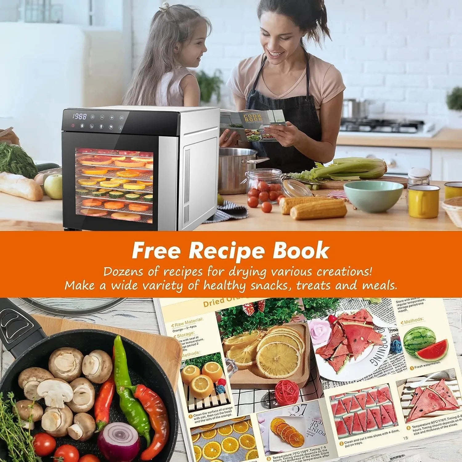 8-Tray Stainless Steel, Food Dehydrator