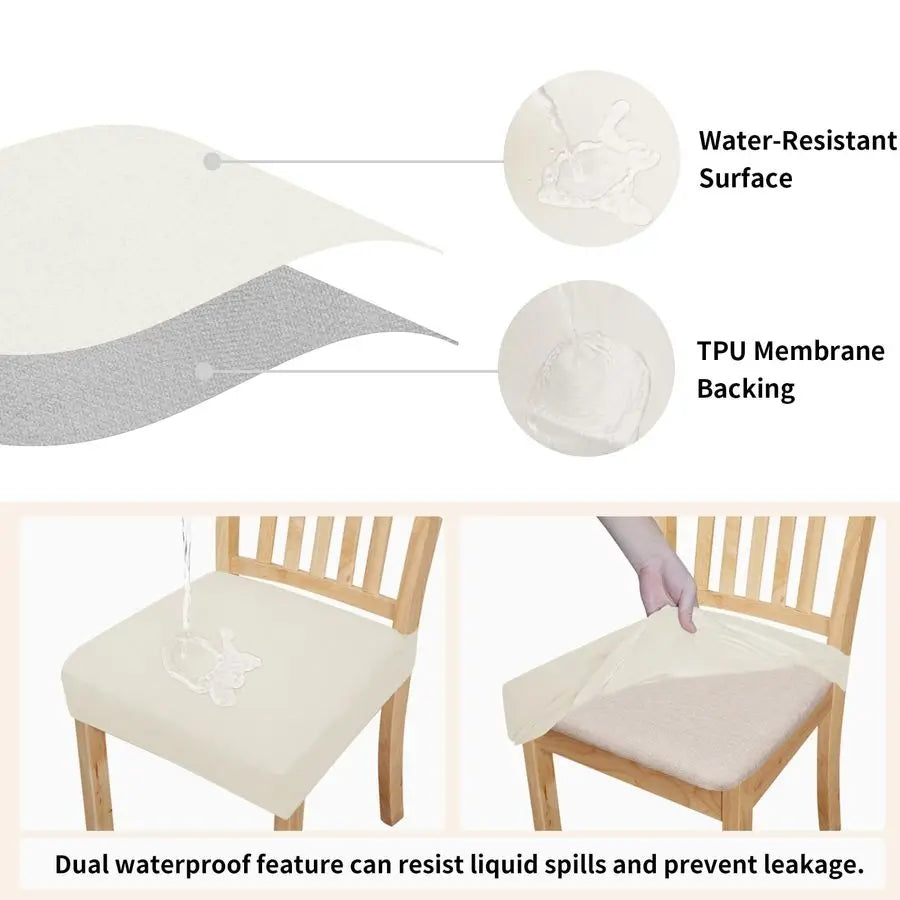 Waterproof 6, Stretch Chair Seat Slipcovers Washable