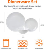 18-Piece White Porcelain Dinnerware Set