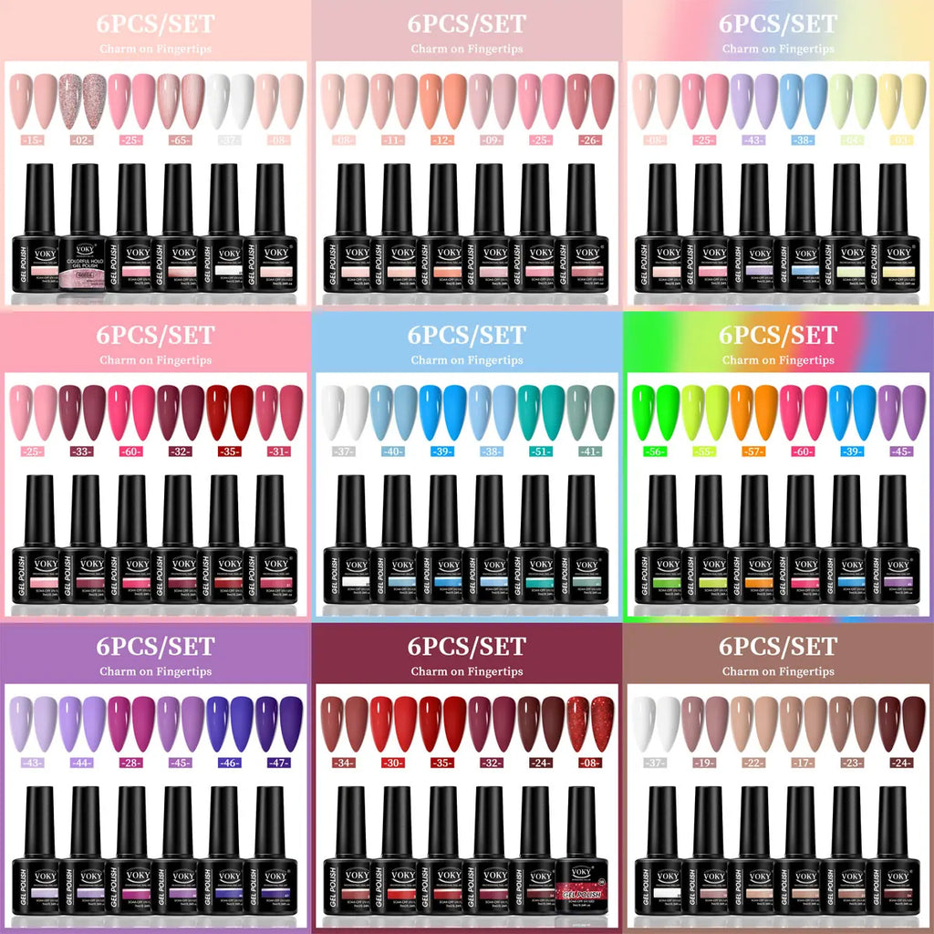 6-Piece Set of Nail Gel
