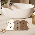 Three-color puppy bathroom mat