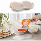 One Set DOUBLE  Microwave Egg Poacher