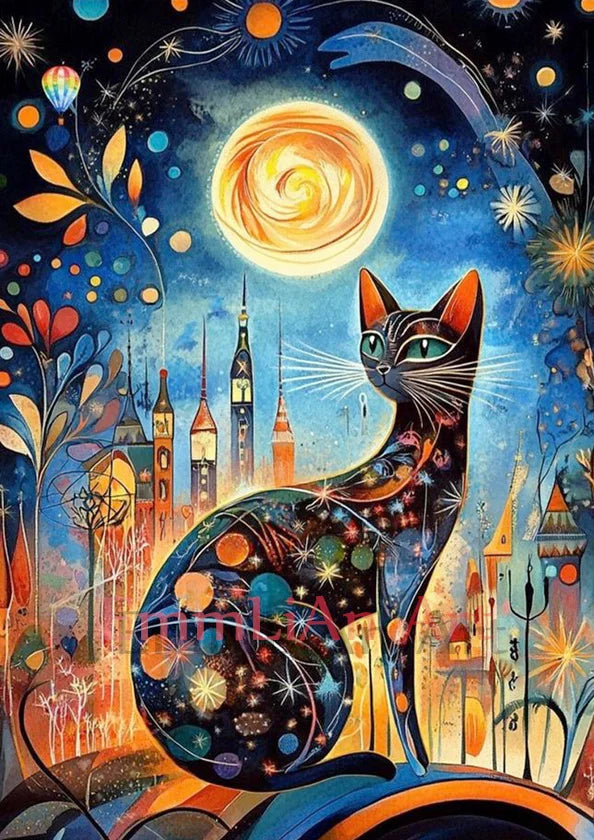 Diamond Painting Kit,  Black Cat
