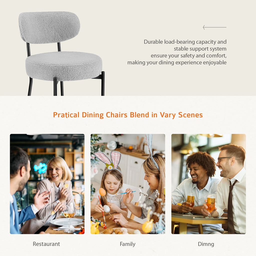 Round Dining Chairs Set / 2 Chairs