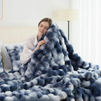 1pc Weighted 6 lbs Faux Rabbit Blanket
