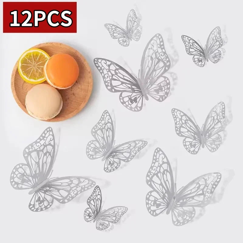 12/48Pcs 3D Butterfly  Wall Sticker