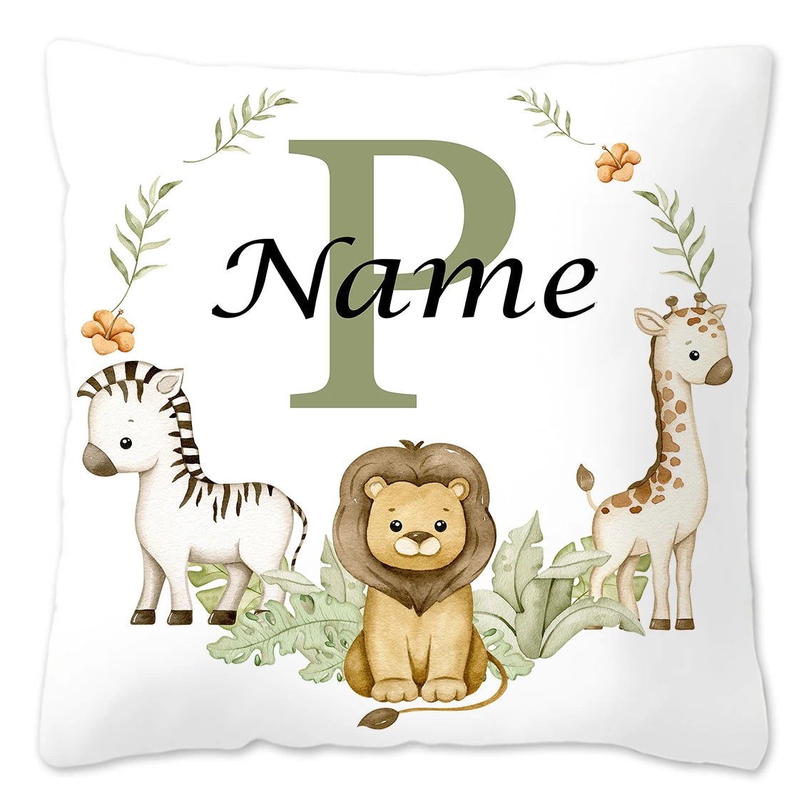 Animal with Name Pillow Case, Personalized