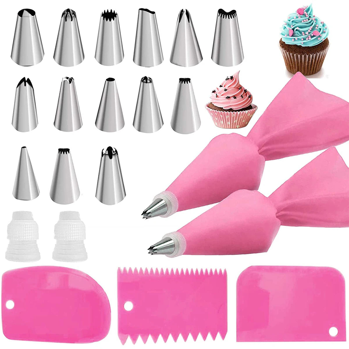 74/6 pc Turntable, Piping Bag, Icing Piping, Nozzle