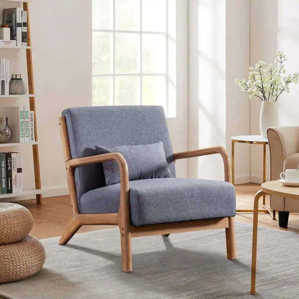 29*33*26 Inch  Wood Chair 105° Backrest Pillow