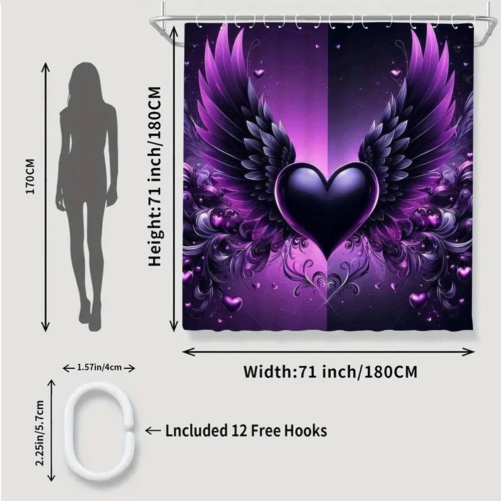 Purple Four-Piece Shower Curtain Set