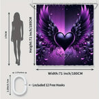 Purple Four-Piece Shower Curtain Set