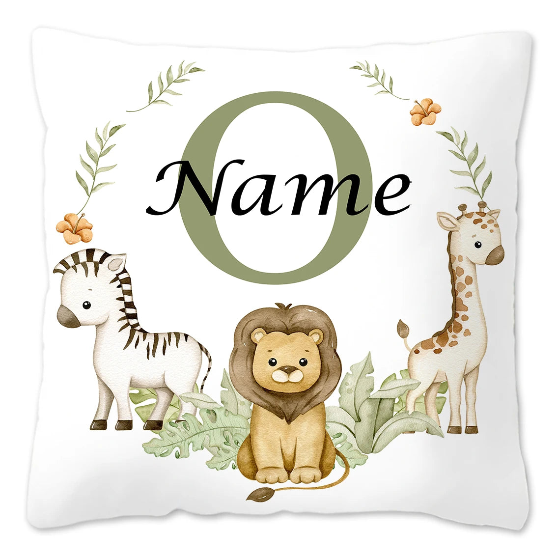 Animal with Name Pillow Case, Personalized