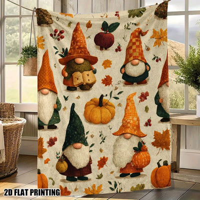 Thanksgiving Gnomes Printed Blanket